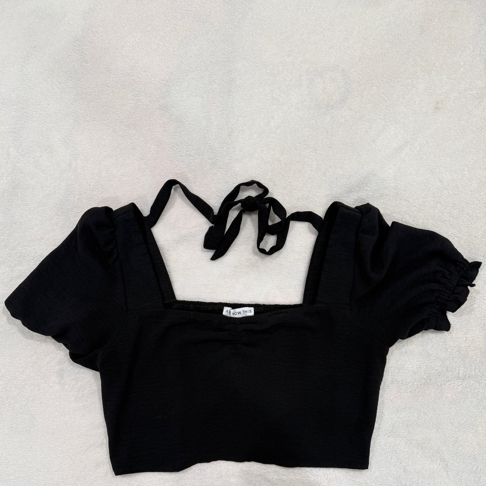Elegant Black Puff Sleeve Blouse